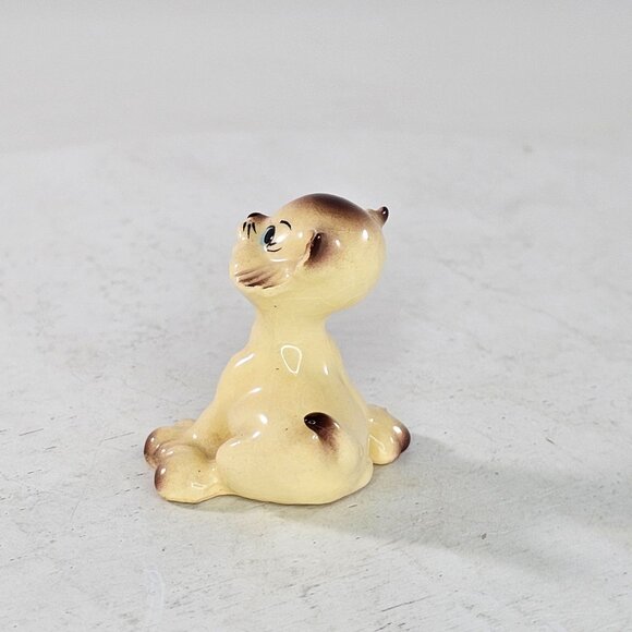 Freeman McFarlin Sitting Kitten Cat Miniature Figurine Yellow - Picture 4 of 9